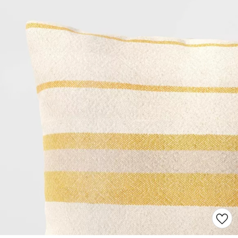 Oversized Woven Striped Throw Pillow Neutral/Yello - Picture 3 of 11